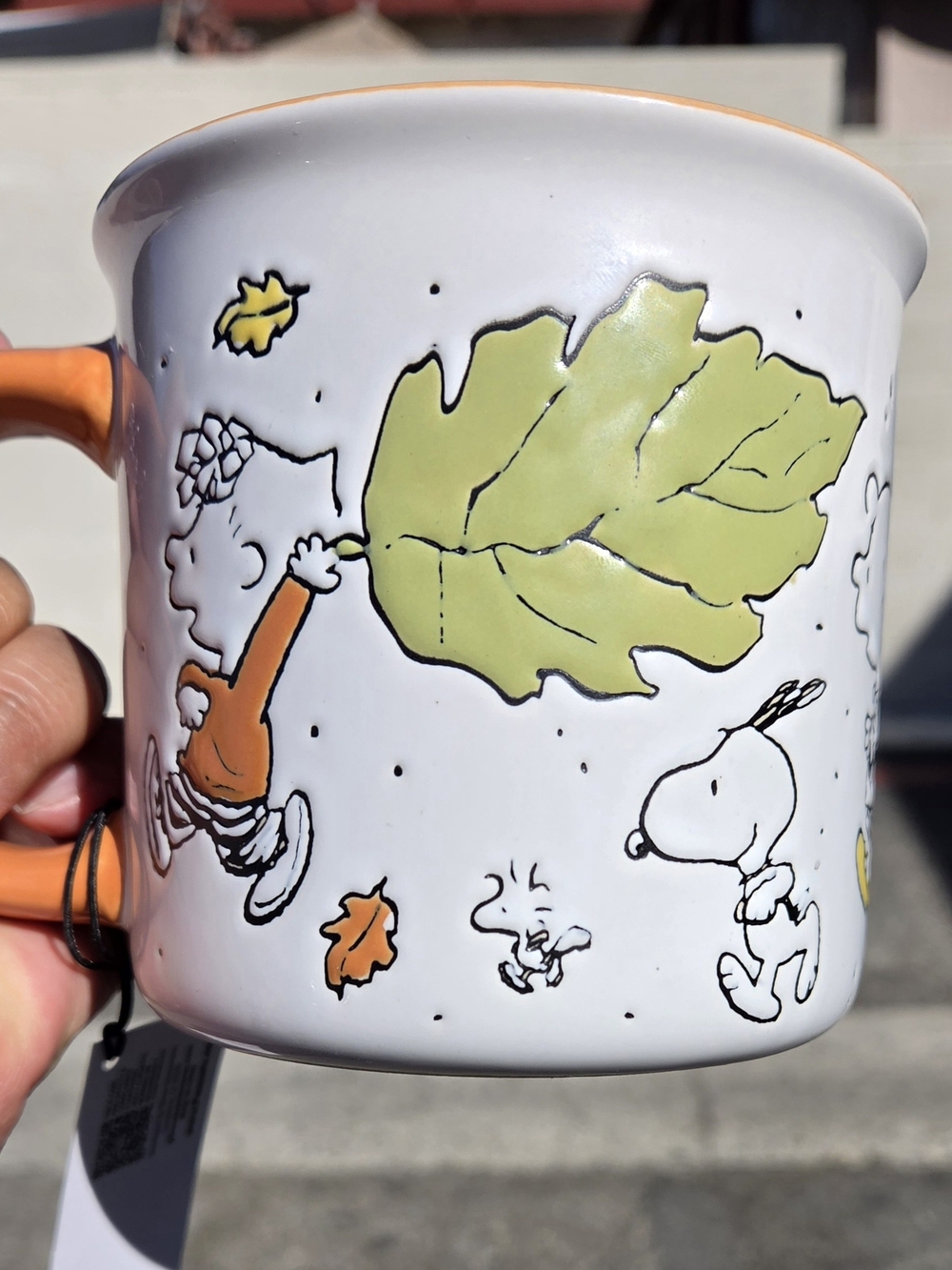 Peanuts Snoopy & Gang Fall Leaves Autumn Ceramic Mug 21 Oz